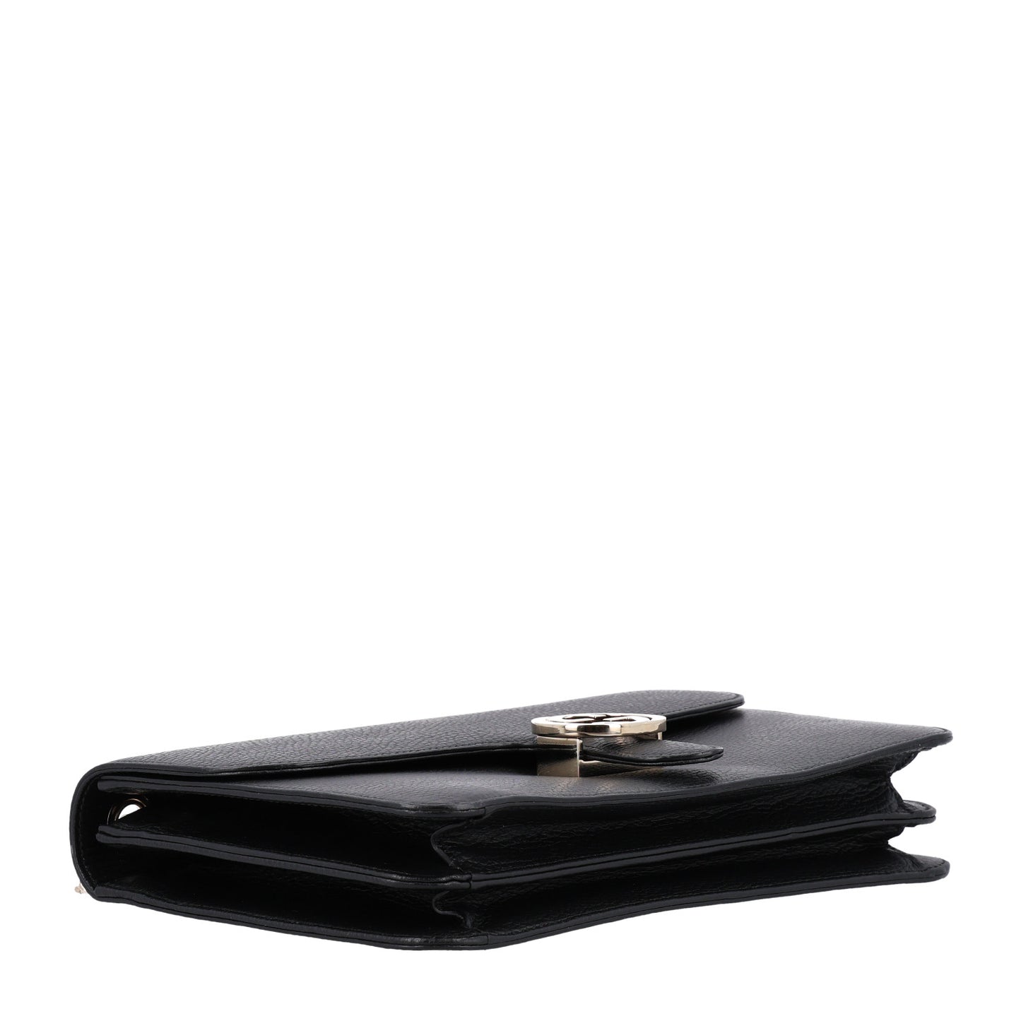 Dollar Calfskin Interlocking G Shoulder Bag Black