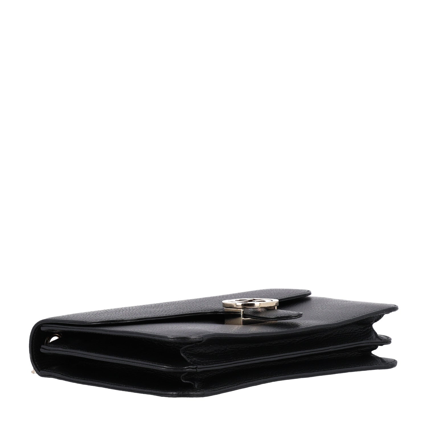 Gucci Dollar Calfskin Interlocking G Shoulder Bag Black 4 of 10