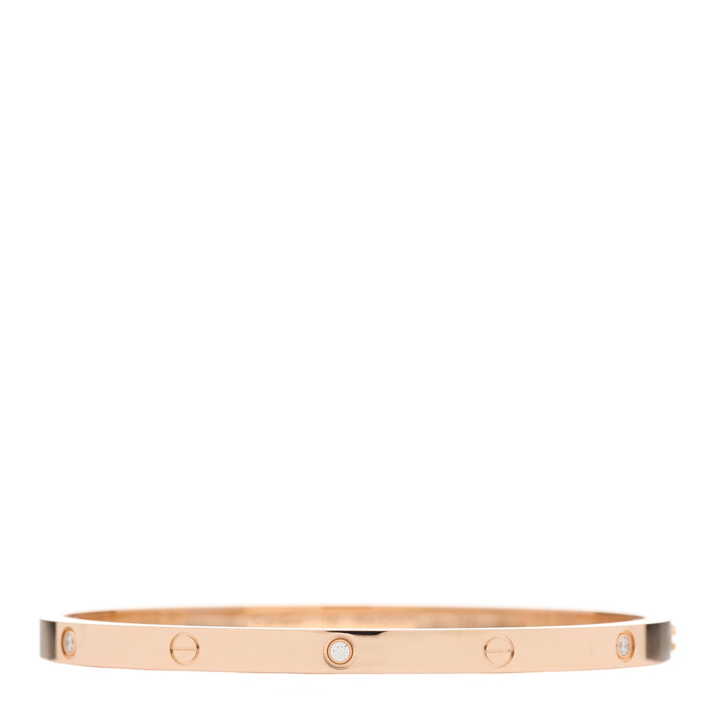 18K Pink Gold 6 Diamond Small LOVE Bracelet 16