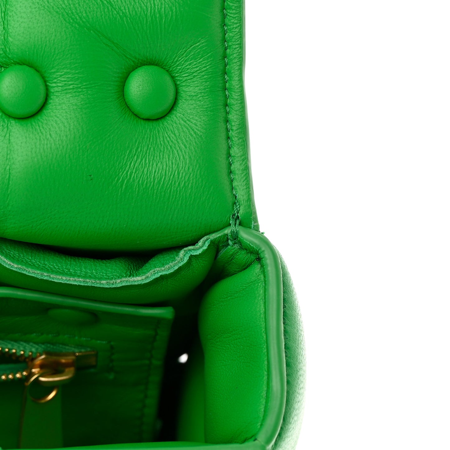 Lambskin Maxi Intreccio Padded Chain Cassette Crossbody Bag Grass