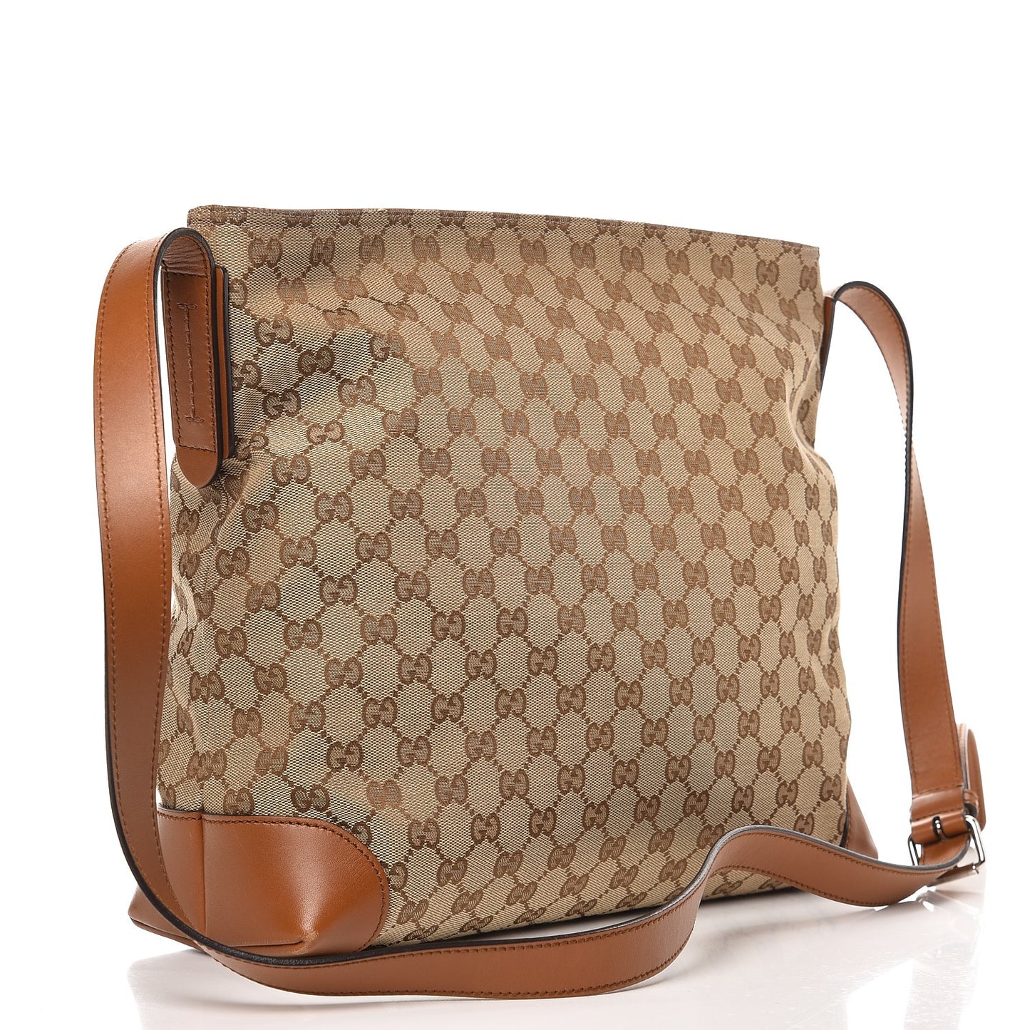 Monogram Large Flat Messenger Bag Brown