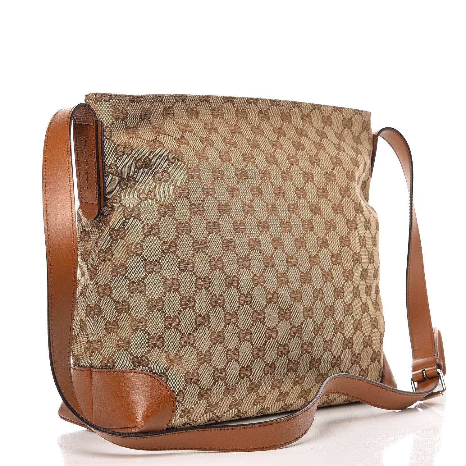 Gucci Monogram Large Flat Messenger Bag Brown 3 of 13