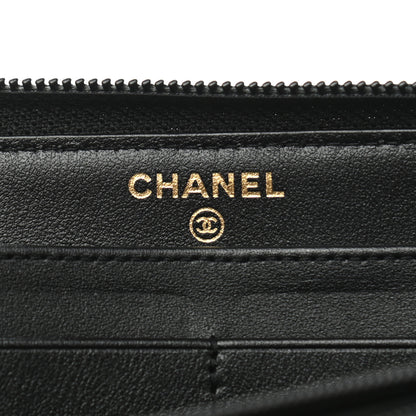 Chanel Caviar Quilted Boy Long Zip Around Wallet Black 6 of 8