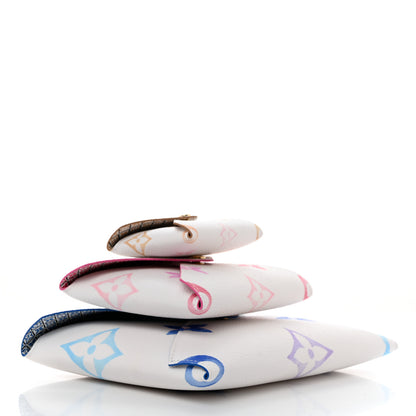 Louis Vuitton Monogram Giant By The Pool Kirigami Pochette Set Blue Rose Beige 4 of 11