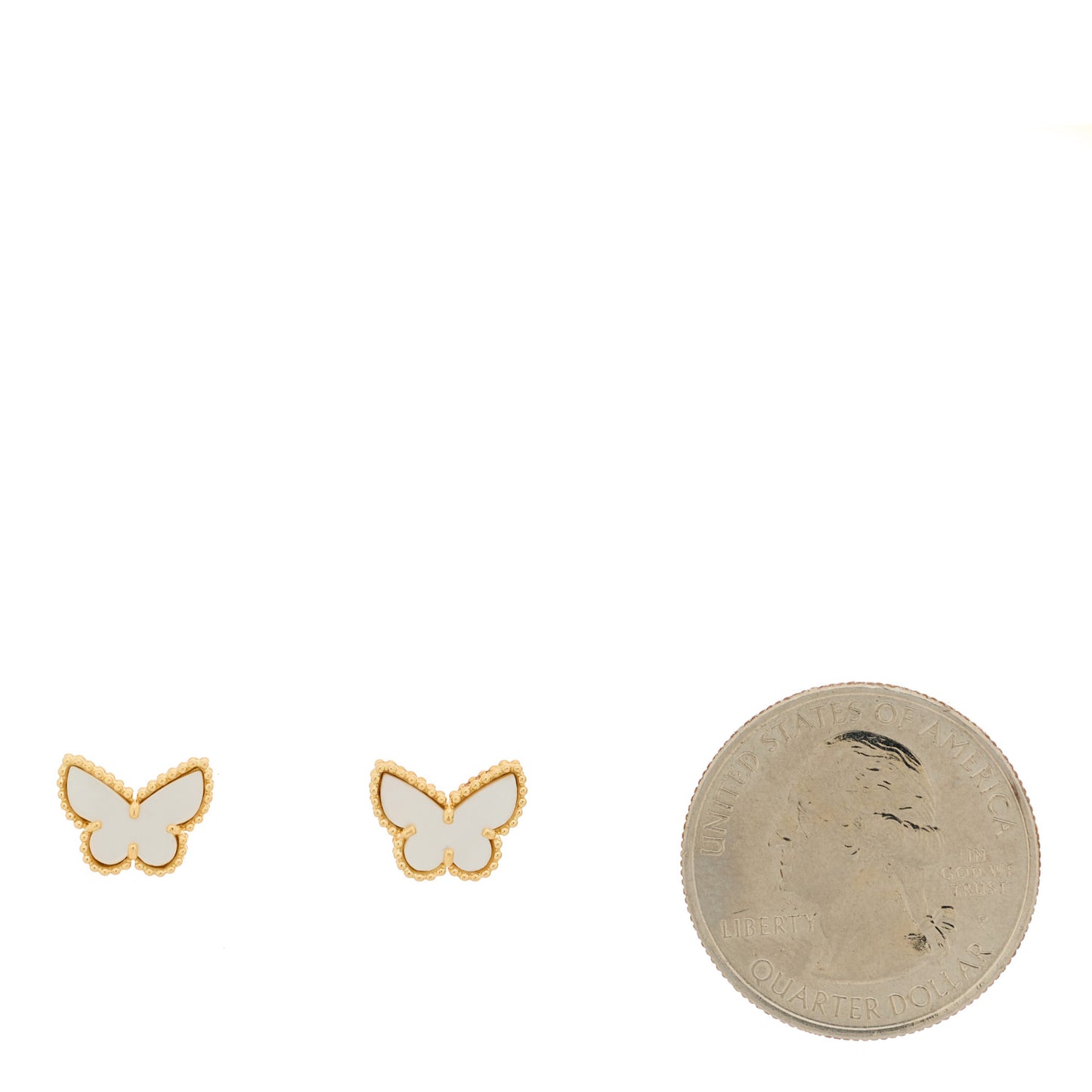 18K Yellow Gold Mother of Pearl Sweet Alhambra Butterfly Earrings