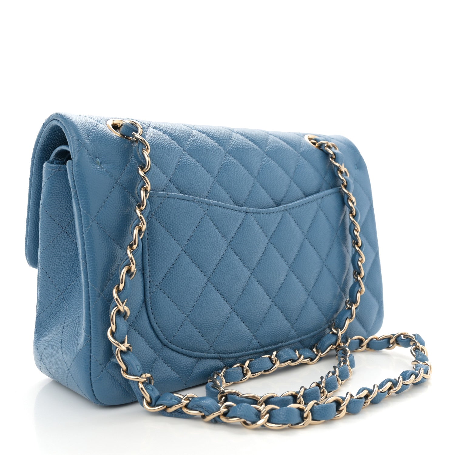 Chanel Caviar Quilted Small Double Flap Blue 3 of 11