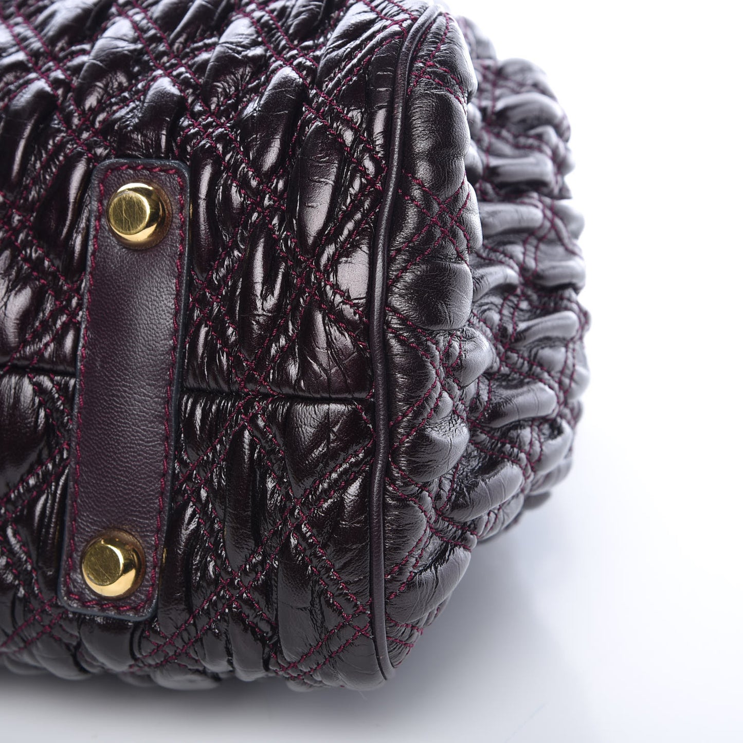 Calfskin Quilted Stam Plum