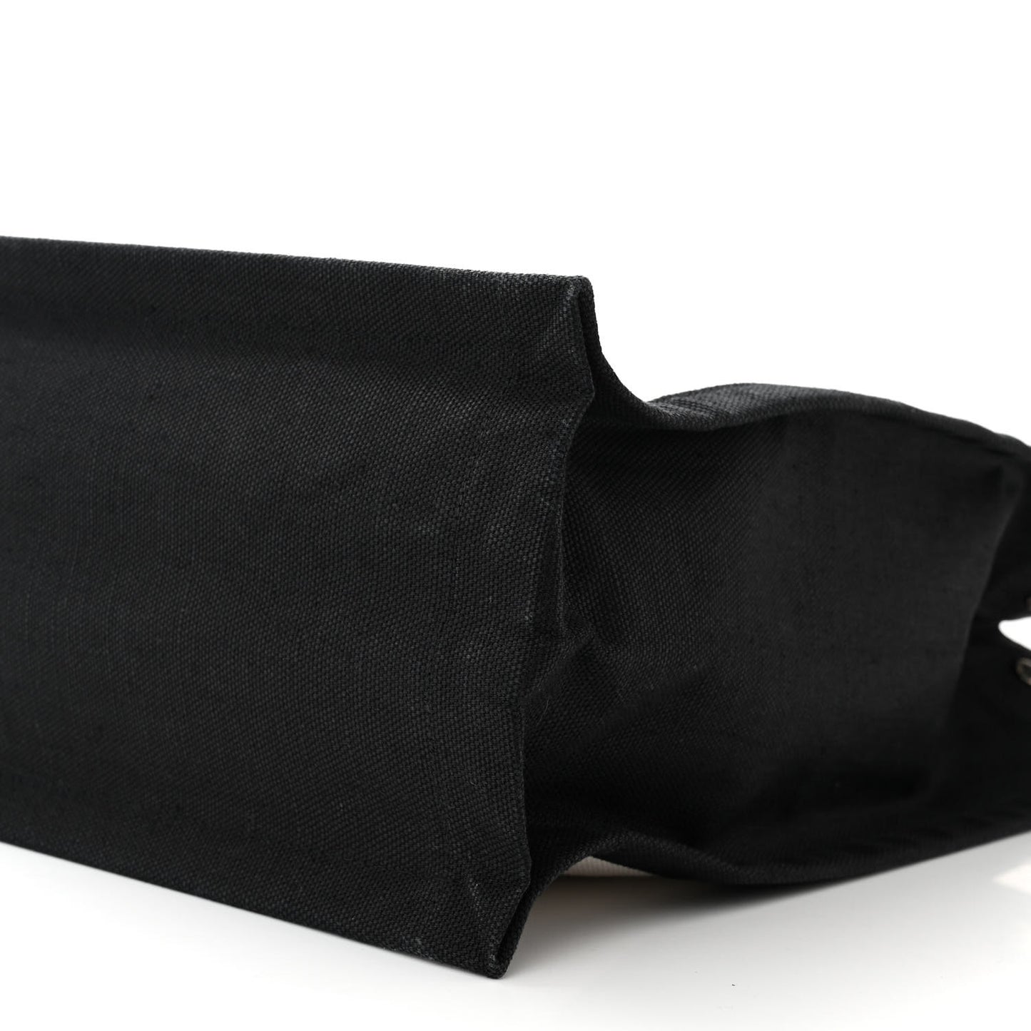 Linen Calfskin Rive Gauche North South Tote White Black