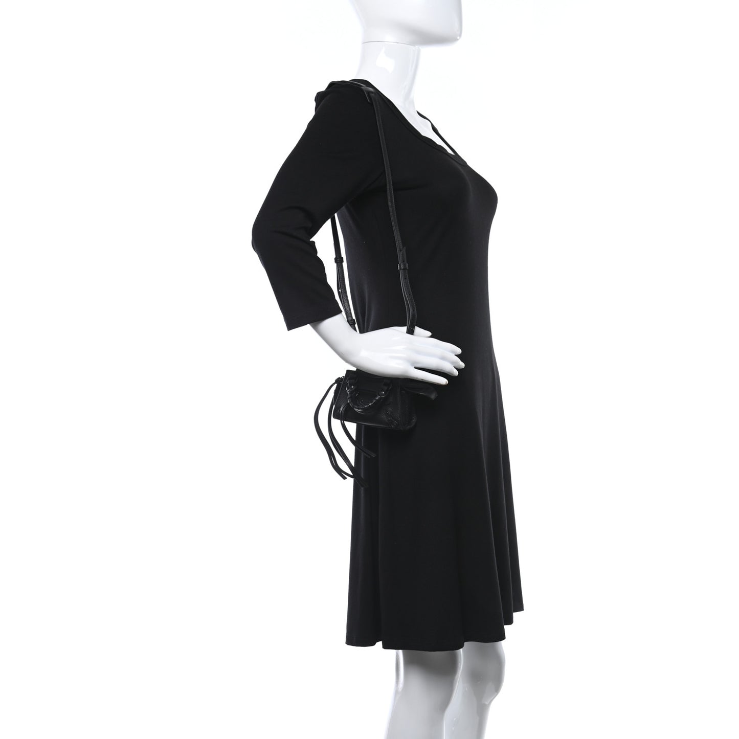 Grained Calfskin Neo Classic Black Hardware Nano City Crossbody Black
