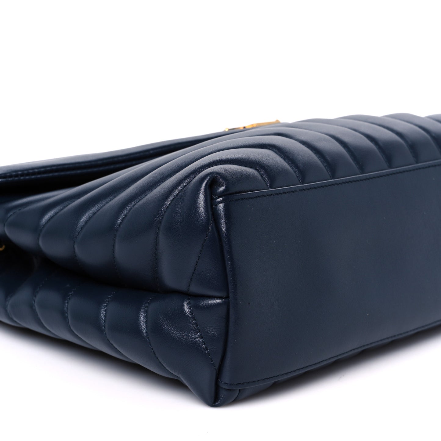 Calfskin Y Quilted Monogram Medium Loulou Chain Satchel Deep Marine
