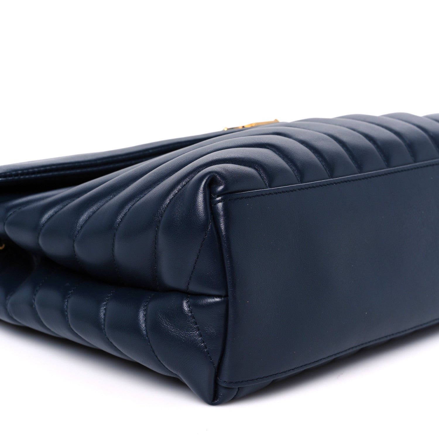 Saint Laurent Calfskin Y Quilted Monogram Medium Loulou Chain Satchel Deep Marine 10 of 11
