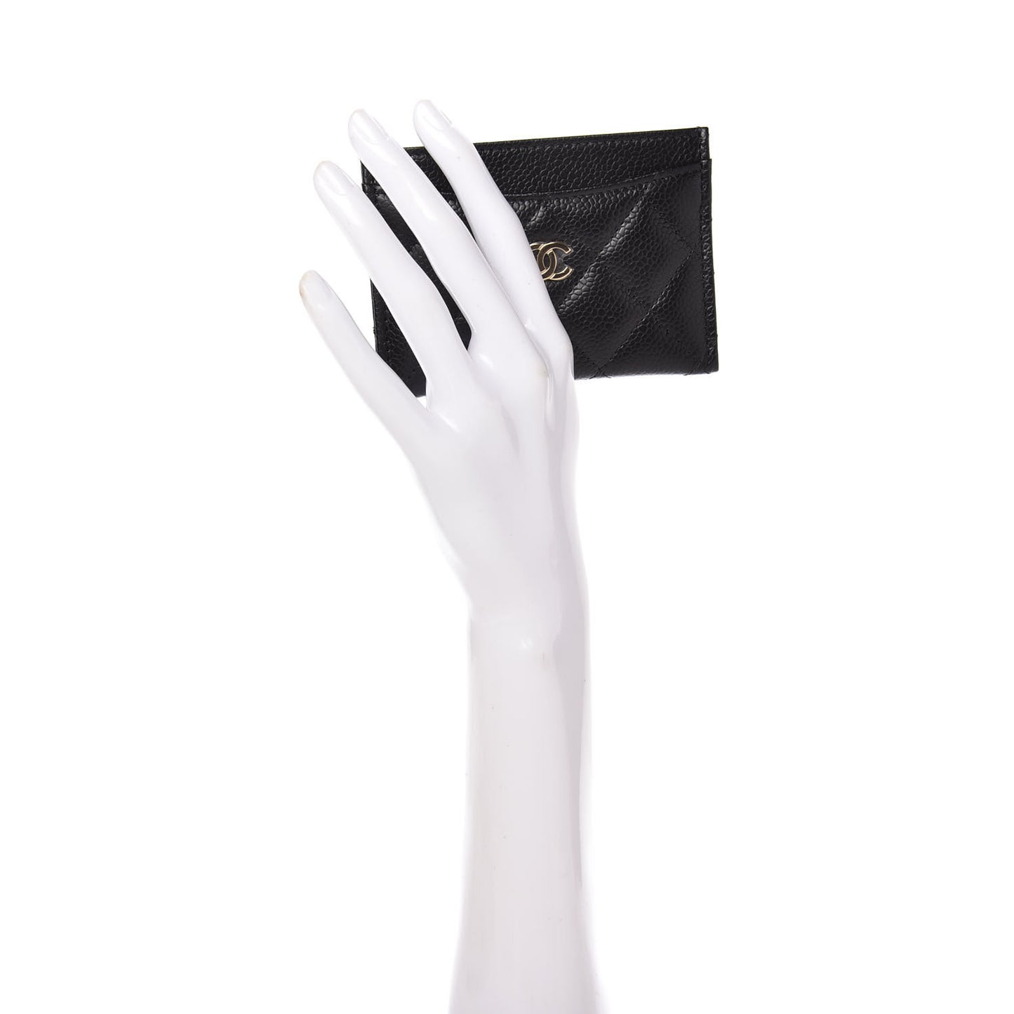 Caviar Quilted Card Holder Black