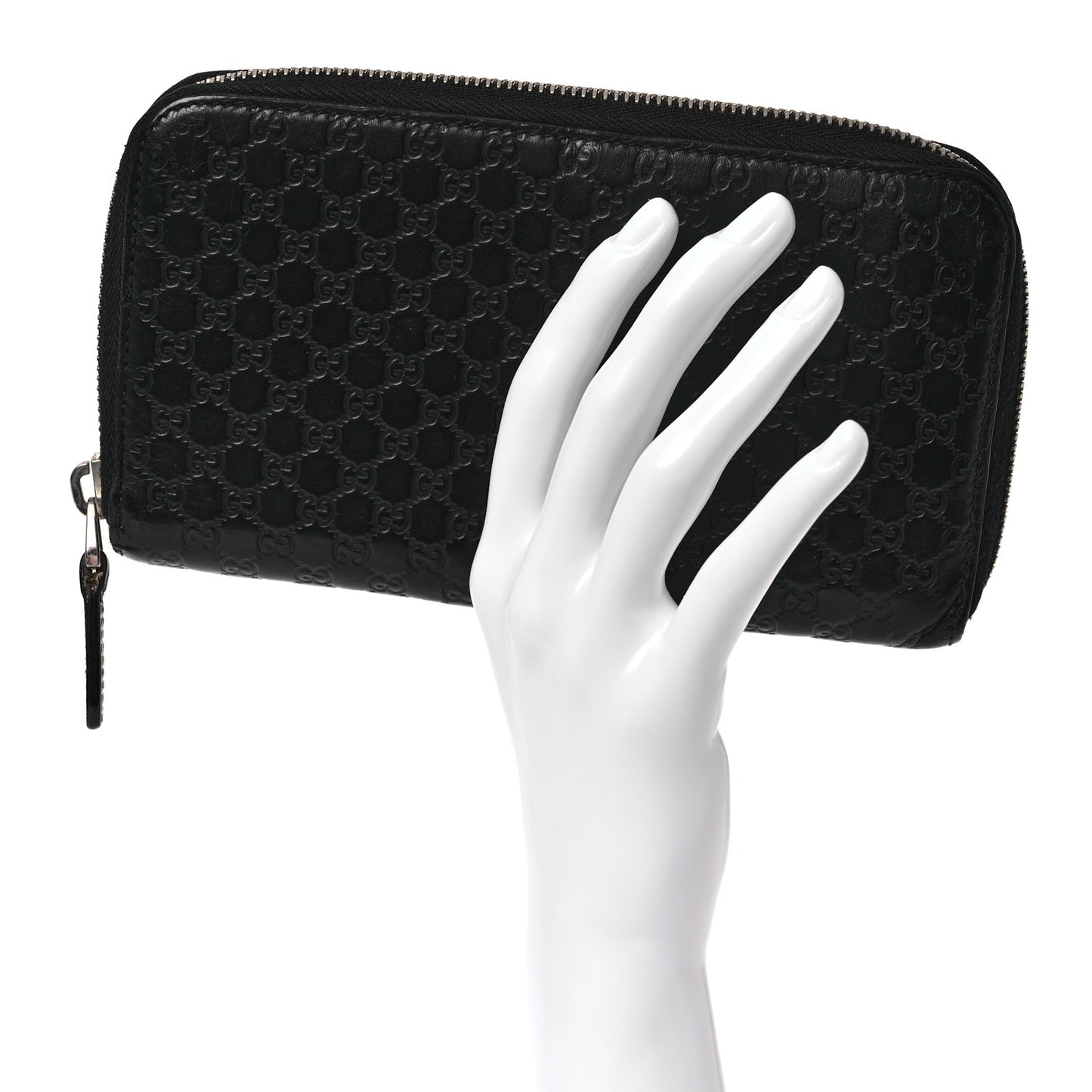 Microguccissima Zip Around Wallet Black