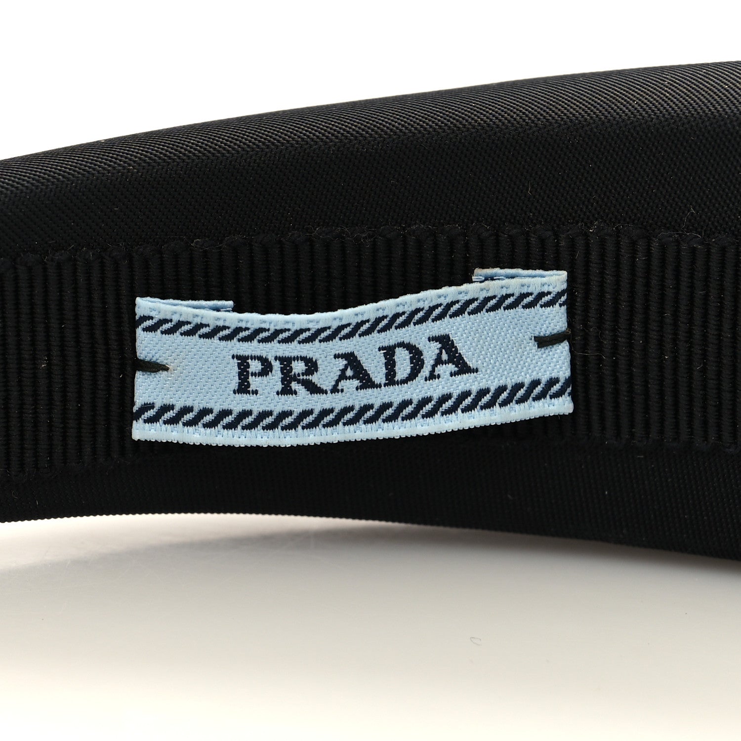 Prada Re-Nylon Metal Triangle Logo Headband Black 4 of 4