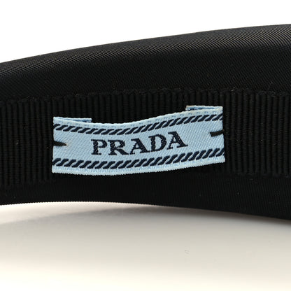Prada Re-Nylon Metal Triangle Logo Headband Black 4 of 4