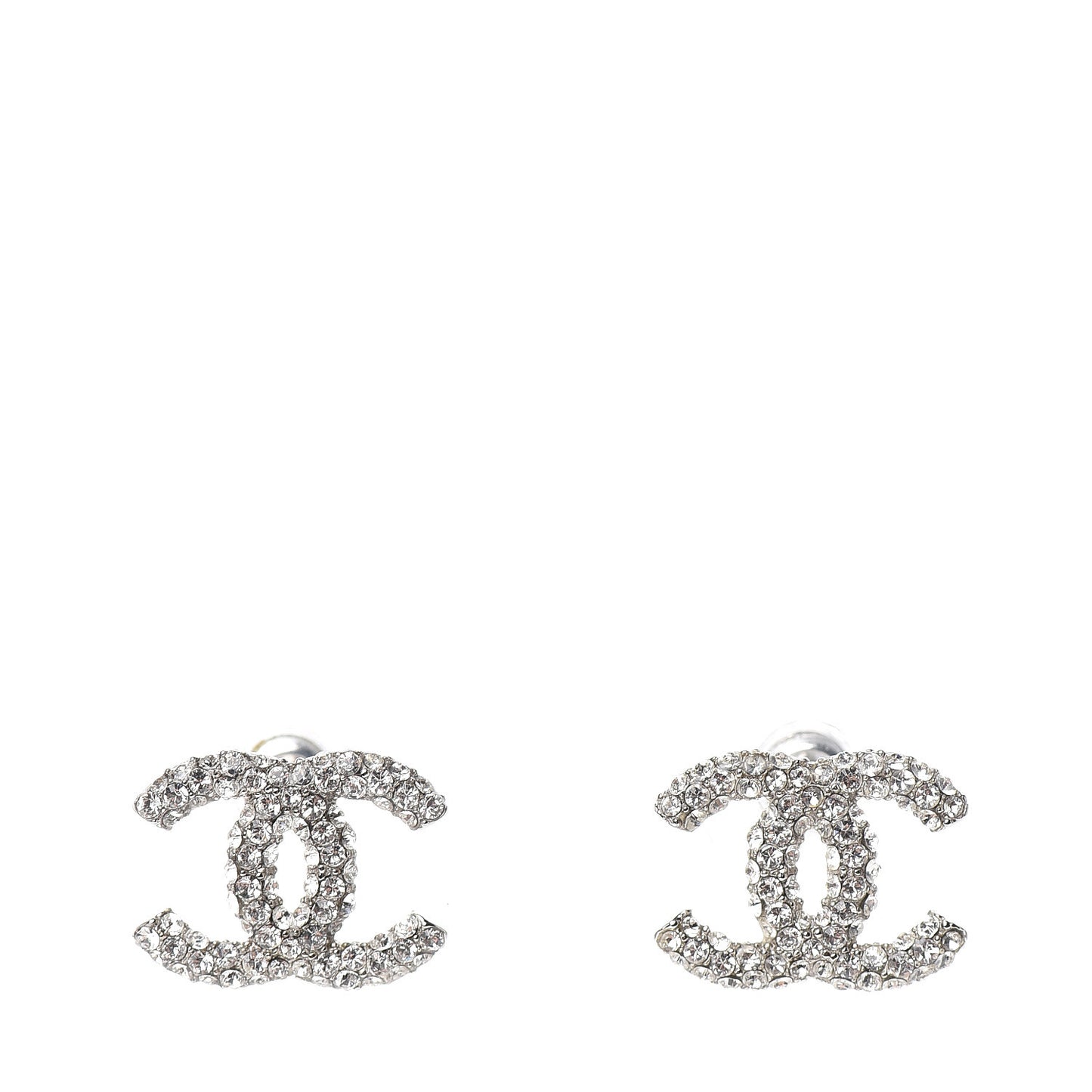 Crystal CC Earrings Silver