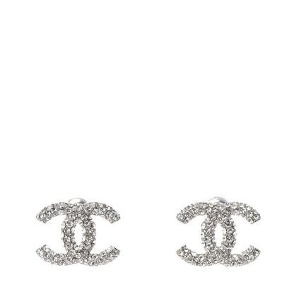 Chanel Crystal CC Earrings Silver 1 of 5