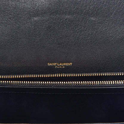 Saint Laurent Sheepskin Matelasse Chevron Monogram Large College Satchel Black 6 of 12