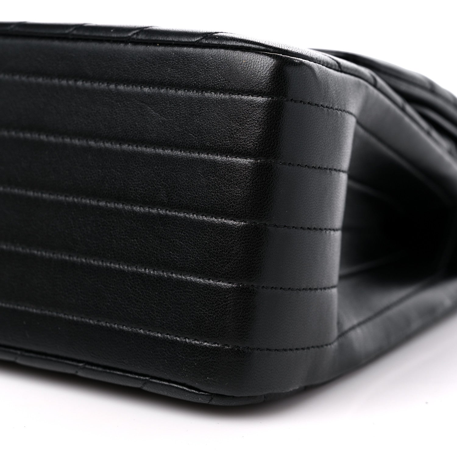 Chanel Lambskin Chevron Quilted Jumbo Double Flap So Black 9 of 10