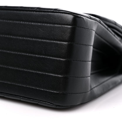 Chanel Lambskin Chevron Quilted Jumbo Double Flap So Black 9 of 10