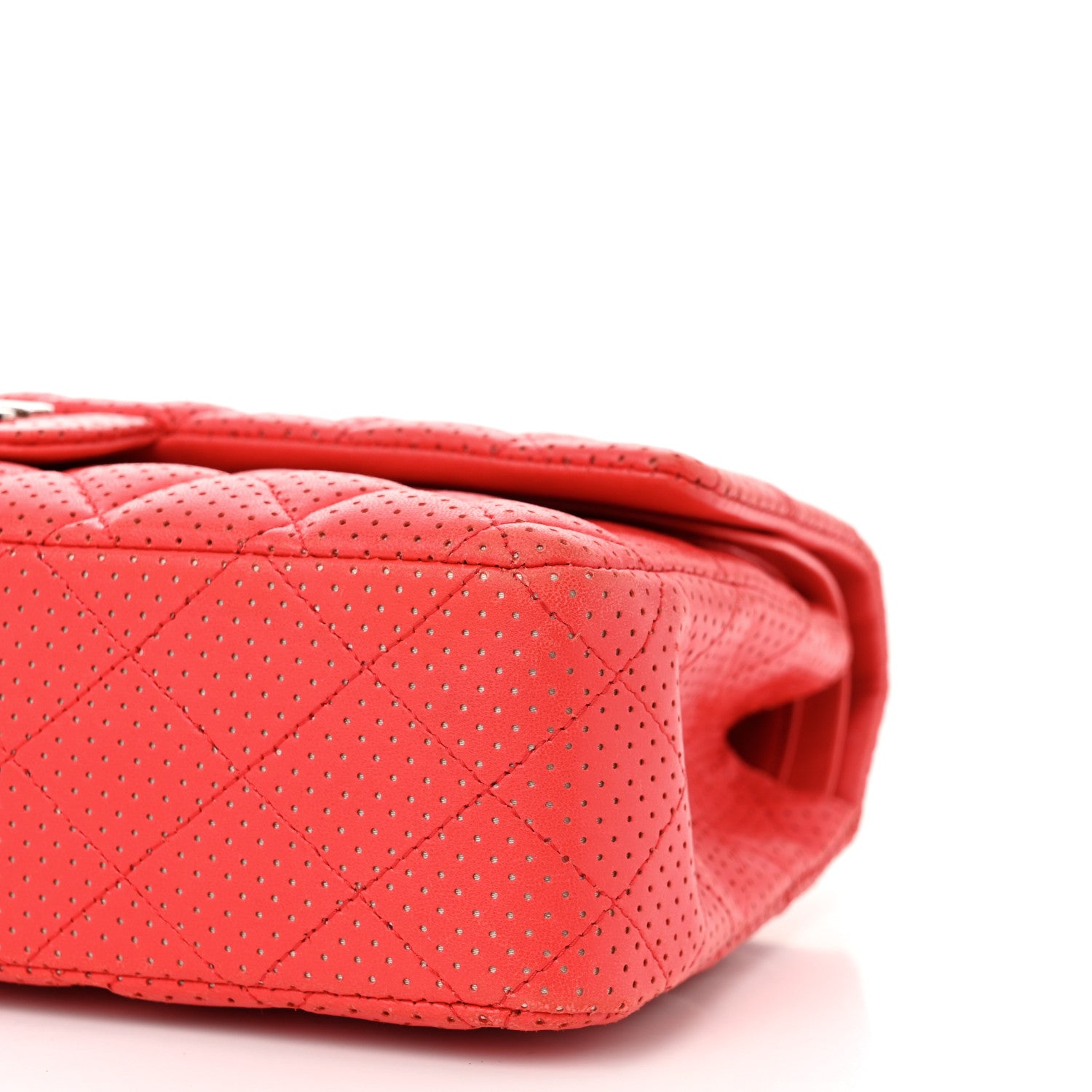 Chanel Lambskin Perforated Medium Double Flap Red 10 of 13