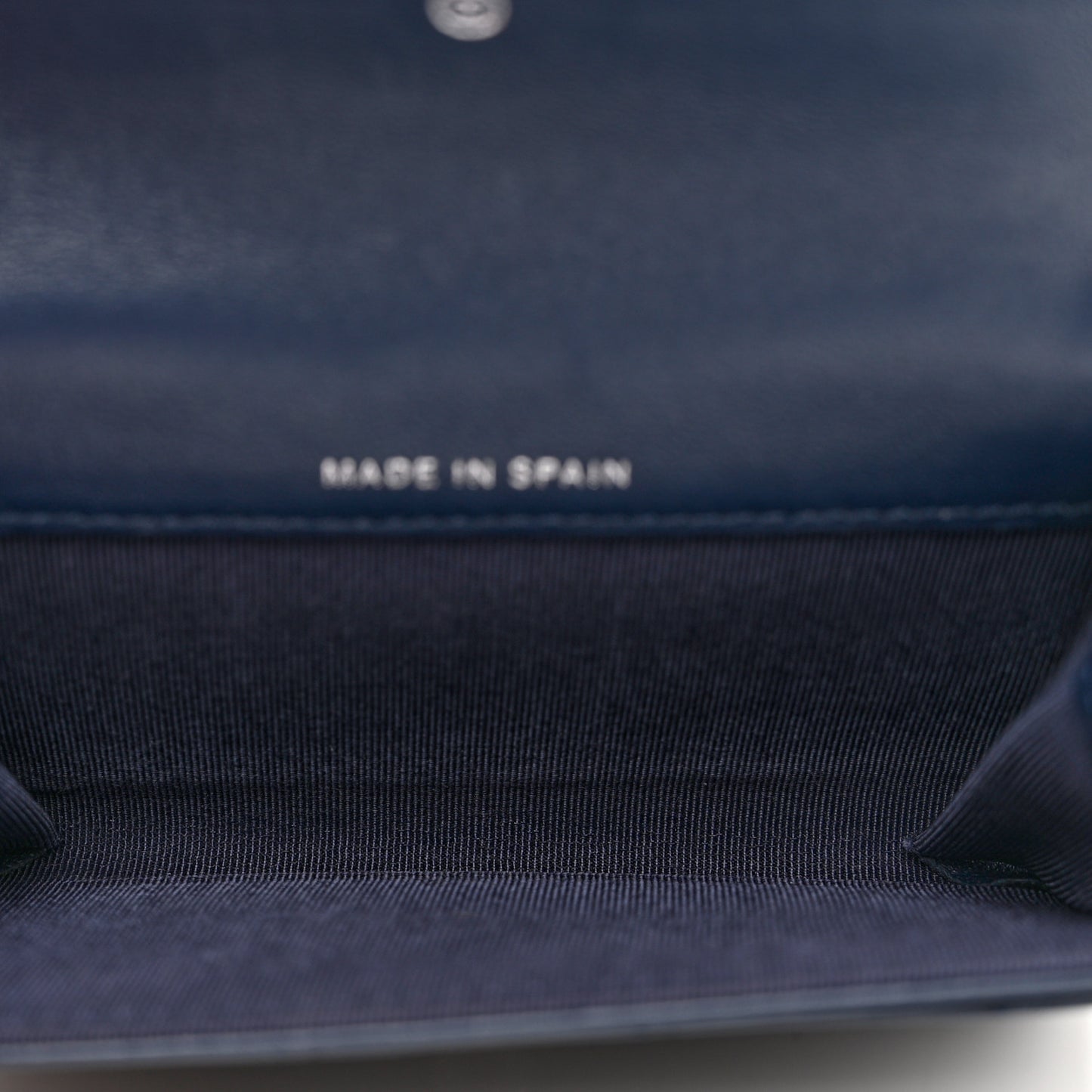 Lambskin Quilted Flap Card Holder Wallet Navy