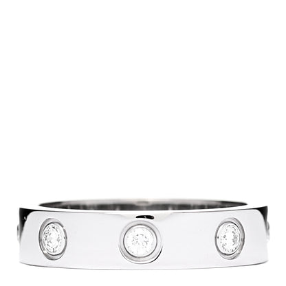 Cartier 18K White Gold 8 Diamond 4mm Wedding Band LOVE Ring 46 3.75 2 of 3