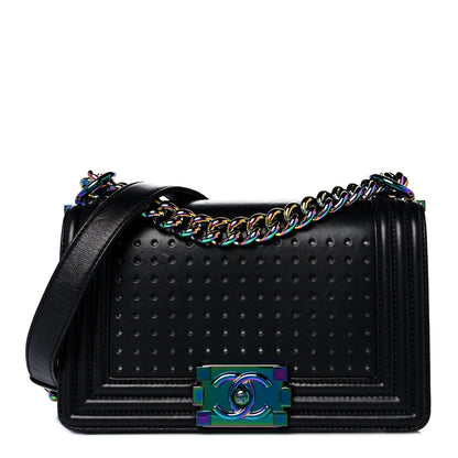 Chanel Lambskin LED Iridescent Metal Small Boy Flap Black Multicolor 2 of 13