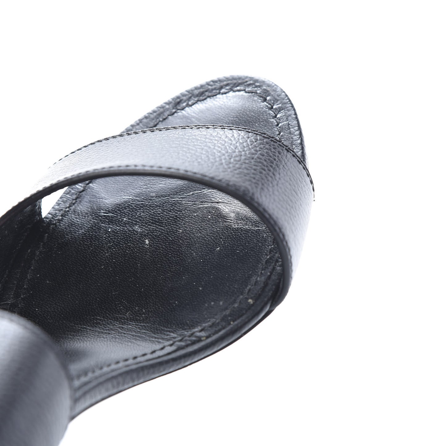 Grained Calfskin Horizon Sandals 40 Black