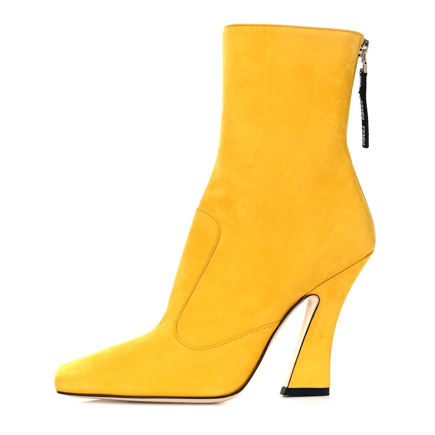 Fendi Nubuck FFreedom High Heel Ankle Boots 36.5 Yellow 1 of 7