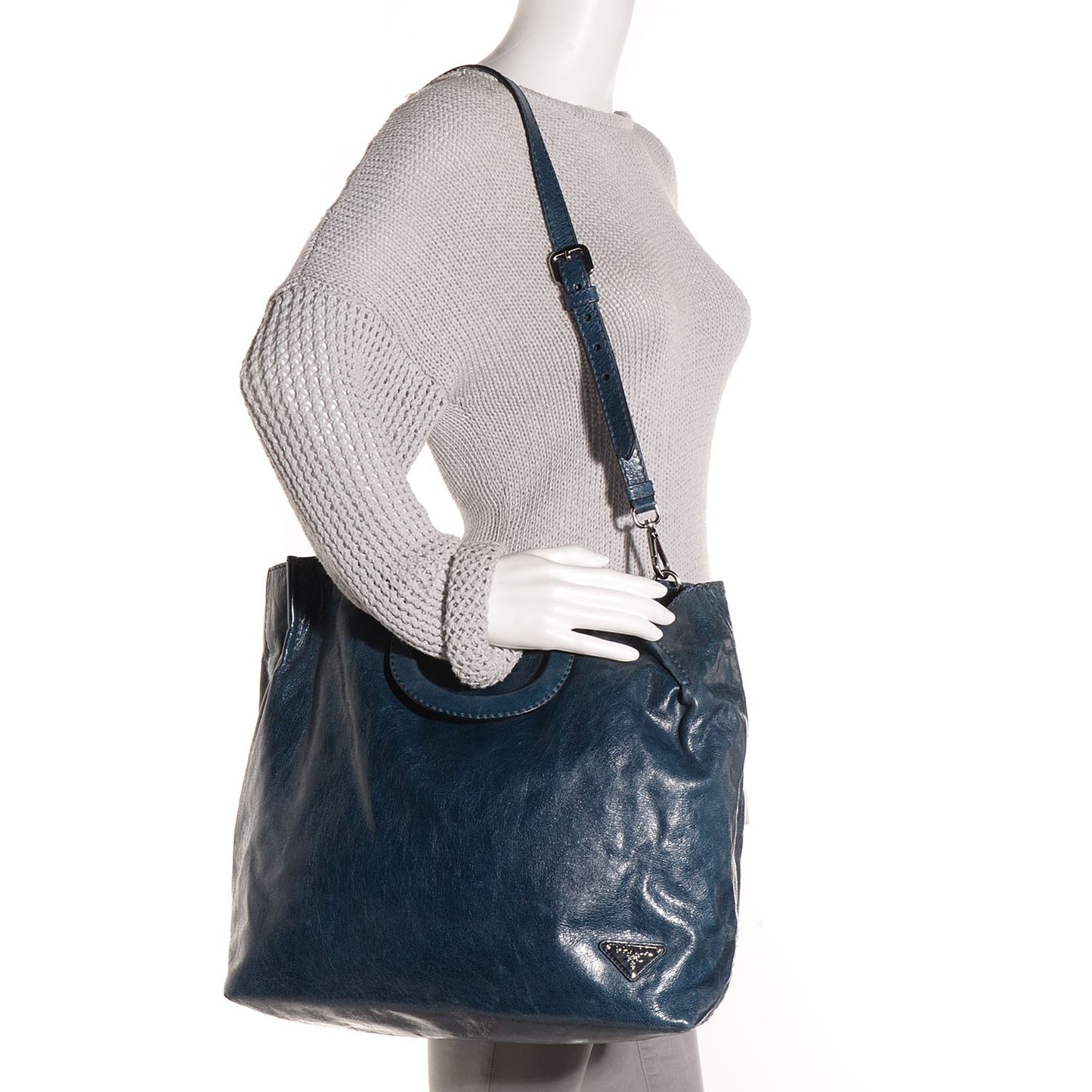 Vitello Shine Tote Denim