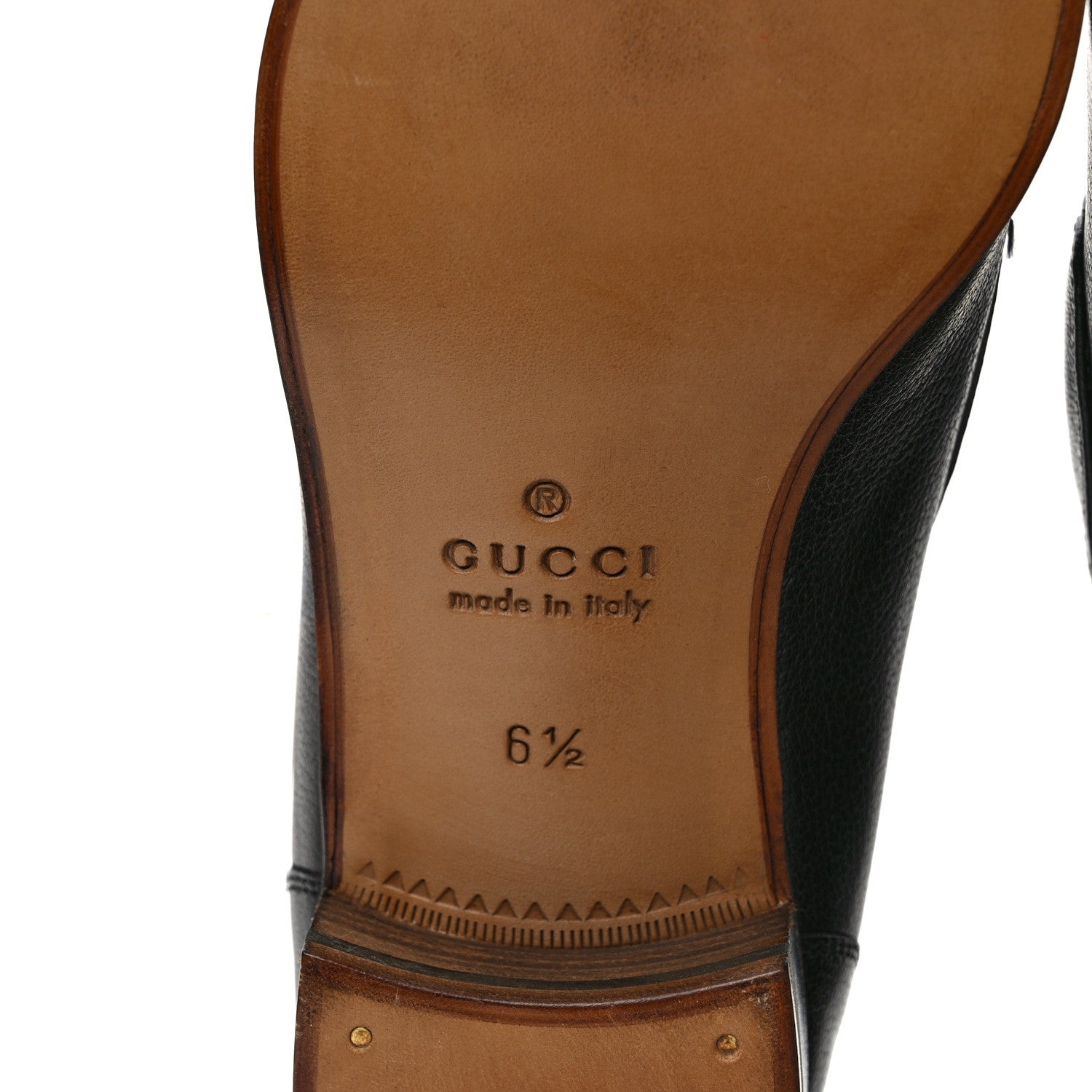 Gucci Goatskin Web Mens Horsebit Loafers 6.5 Black 6 of 9