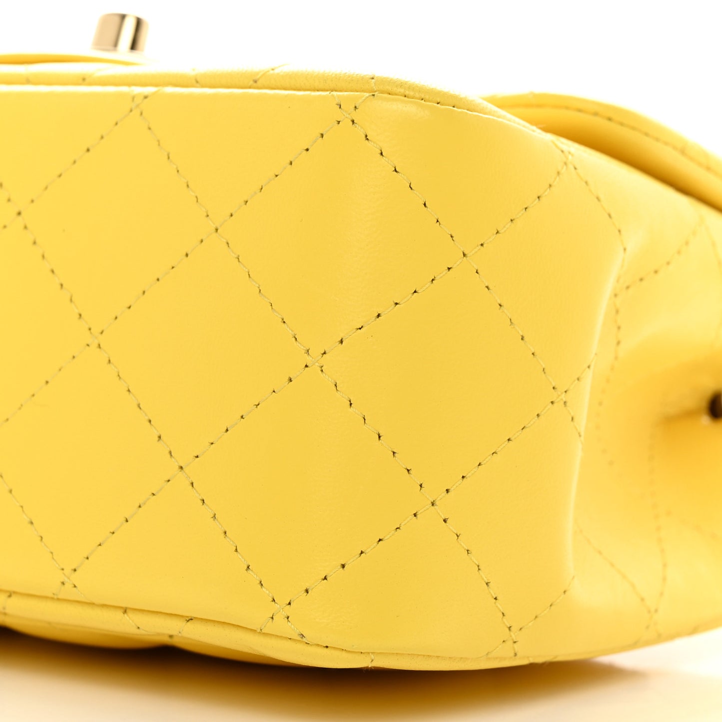 Lambskin Quilted Mini Square Flap Yellow