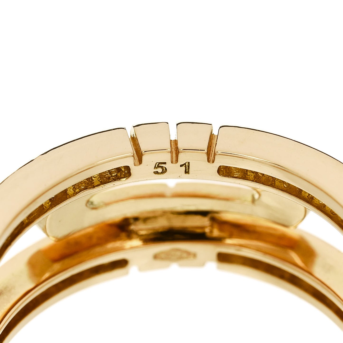 18K Yellow Gold Diamond Parentesi Ring 51 5.75