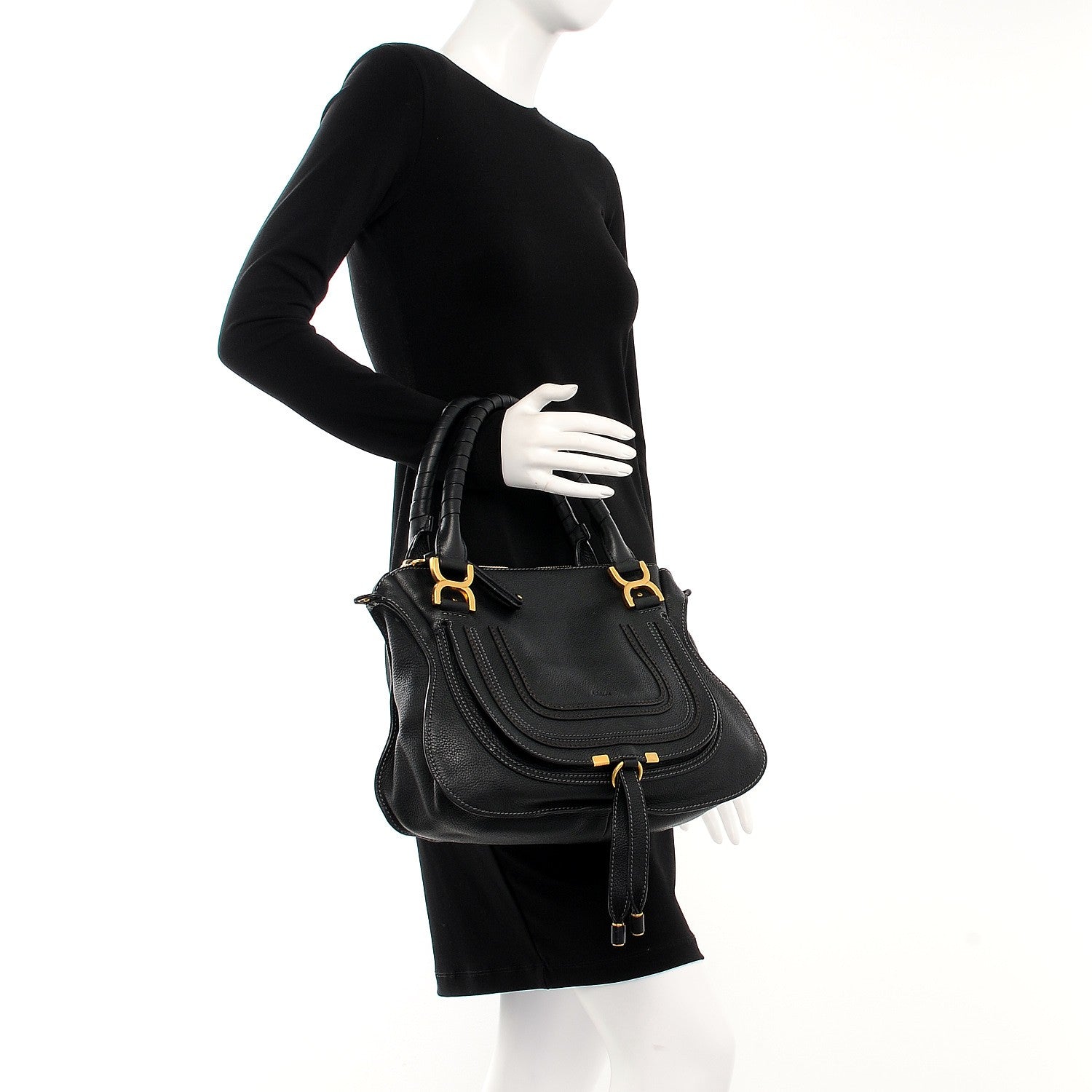 Chloe Calfskin Medium Marcie Satchel Black 3 of 9