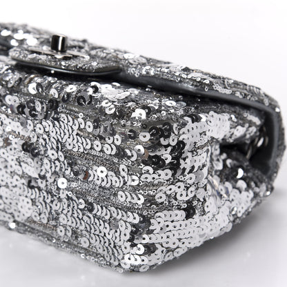 Chanel Sequin Mini Square Flap Silver 7 of 10