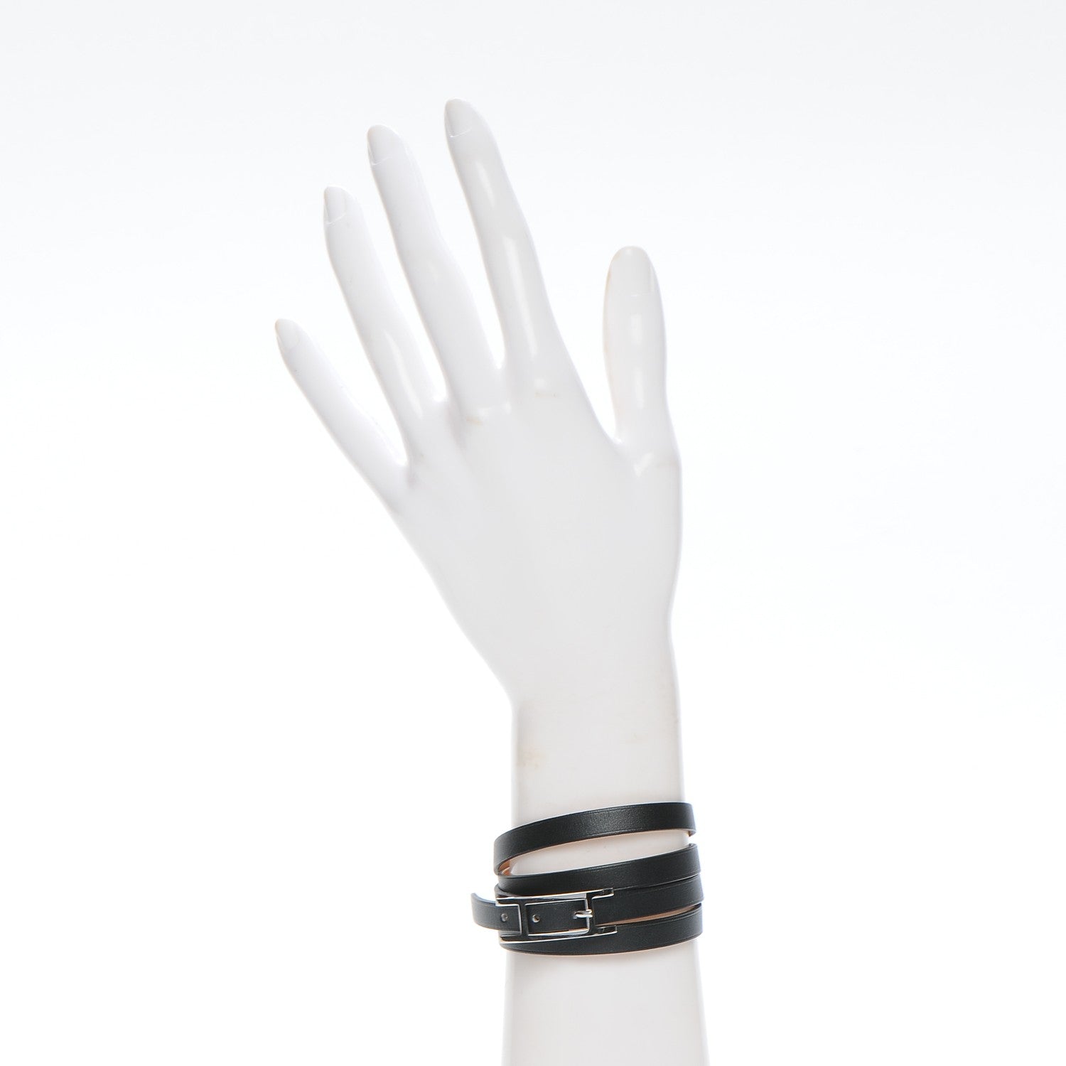 Hermes Chamonix Hapi 3MM Triple Tour Wrap Bracelet M Black 2 of 6