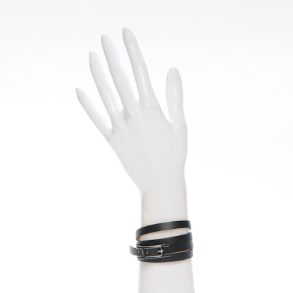 Hermes Chamonix Hapi 3MM Triple Tour Wrap Bracelet M Black 2 of 6