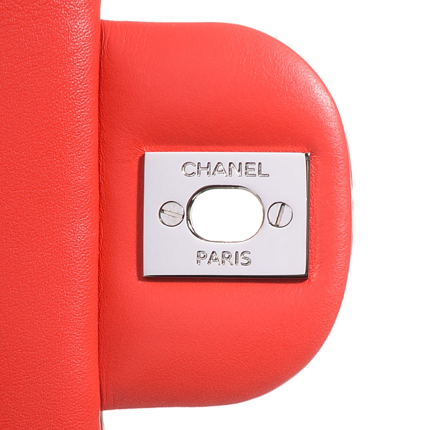 Chanel Patent Calfskin Striped Mini Square Flap Red 5 of 7