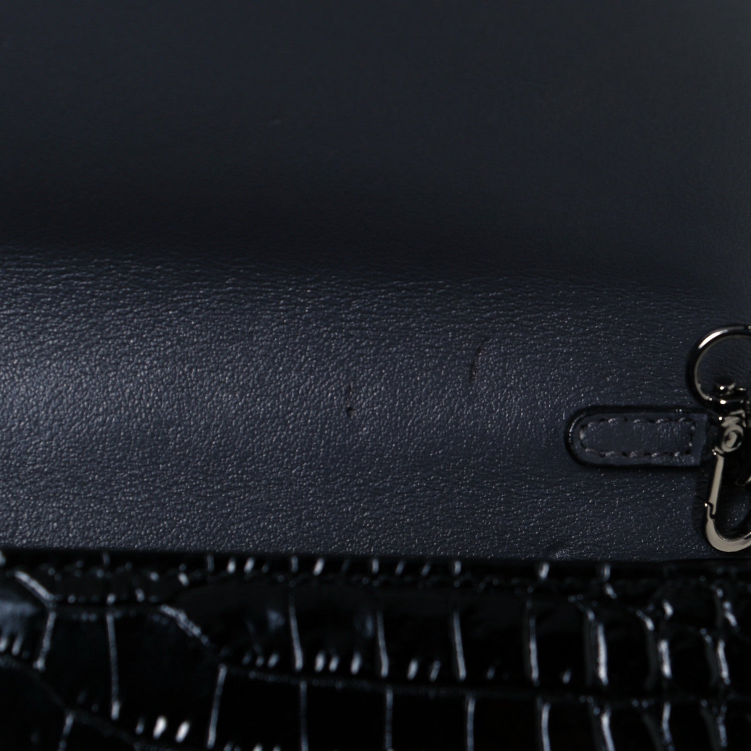 Jimmy Choo Calfskin Crocodile Embossed Varenne Chain Clutch Dusk 8 of 9