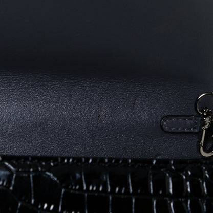 Jimmy Choo Calfskin Crocodile Embossed Varenne Chain Clutch Dusk 8 of 9