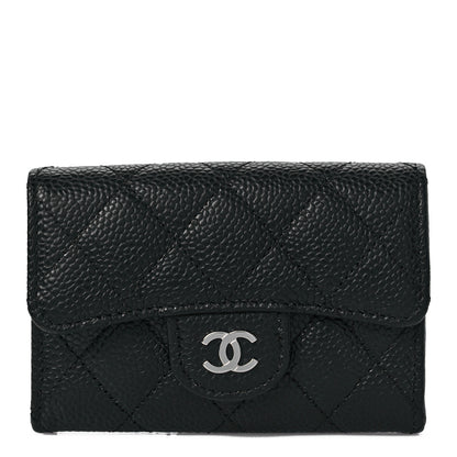 Chanel Caviar Quilted Flap Card Holder Wallet Black 1 of 9