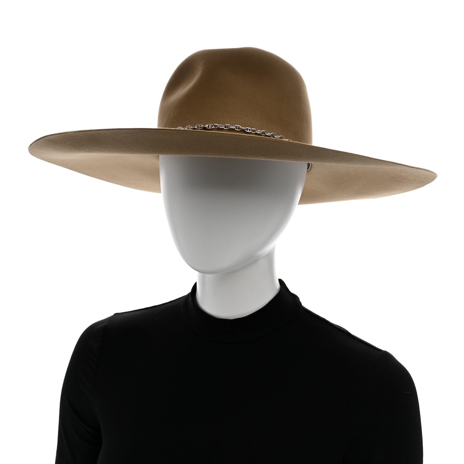 Hermes Beaver Felt Bruna Chaine d'Ancre Hat 58 Beige 2 of 8