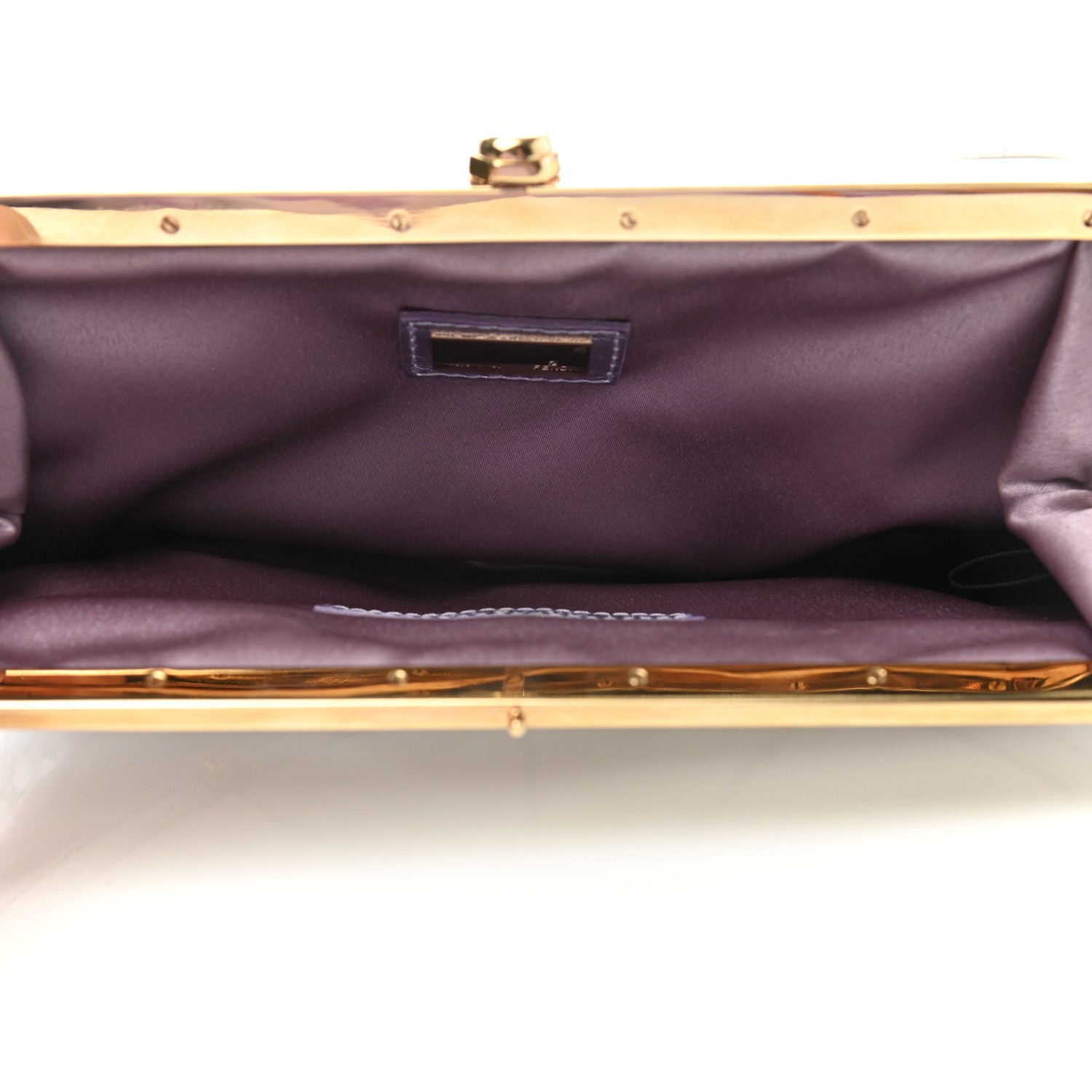 Fendi Metallic Crocodile Flipping Vanity Mirror Clutch Silver 4 of 6