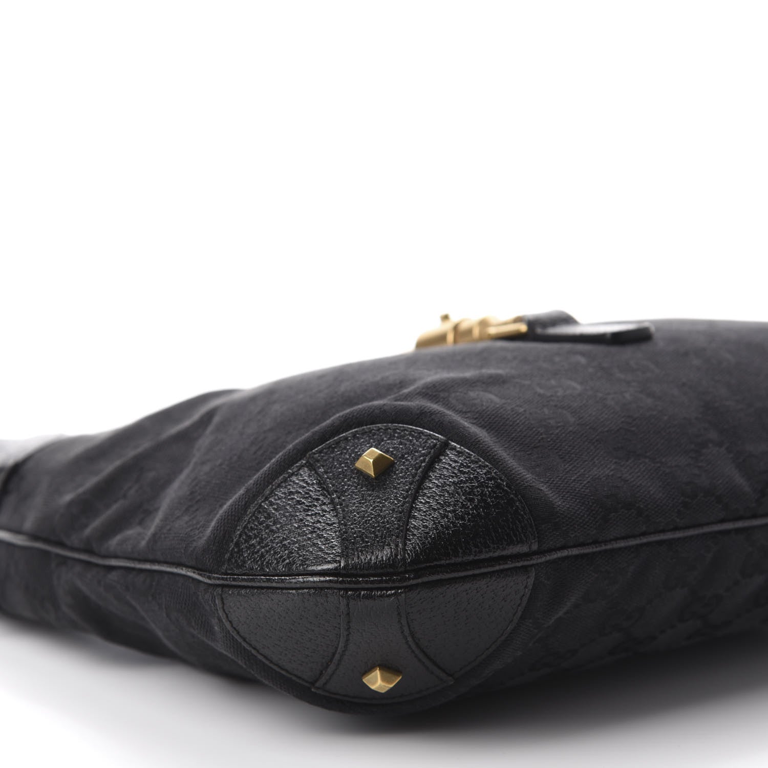 Gucci Monogram Piston Lock Jackie O Hobo Black 6 of 10