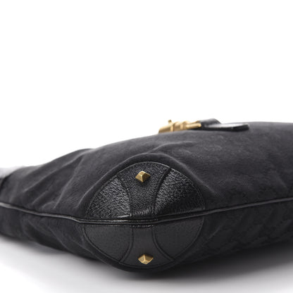 Gucci Monogram Piston Lock Jackie O Hobo Black 6 of 10