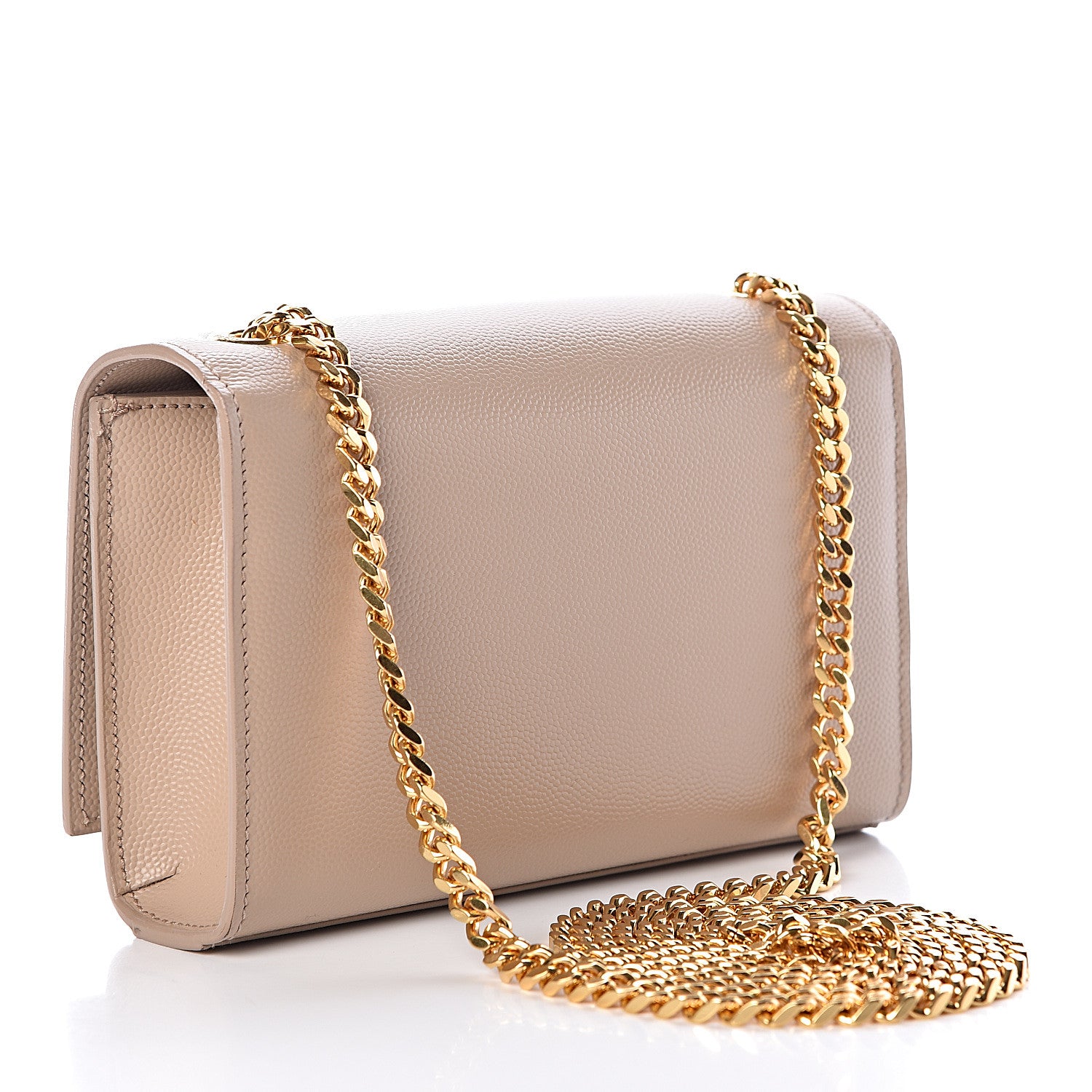 Saint Laurent Grain De Poudre Small Monogram Kate Satchel Dark Beige 3 of 9