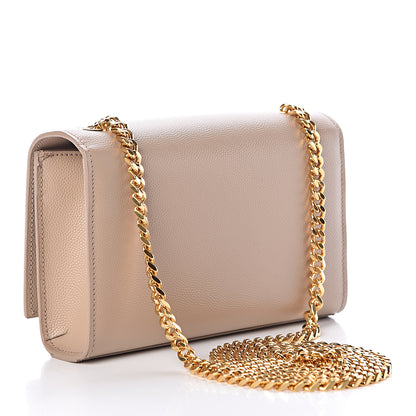 Saint Laurent Grain De Poudre Small Monogram Kate Satchel Dark Beige 3 of 9
