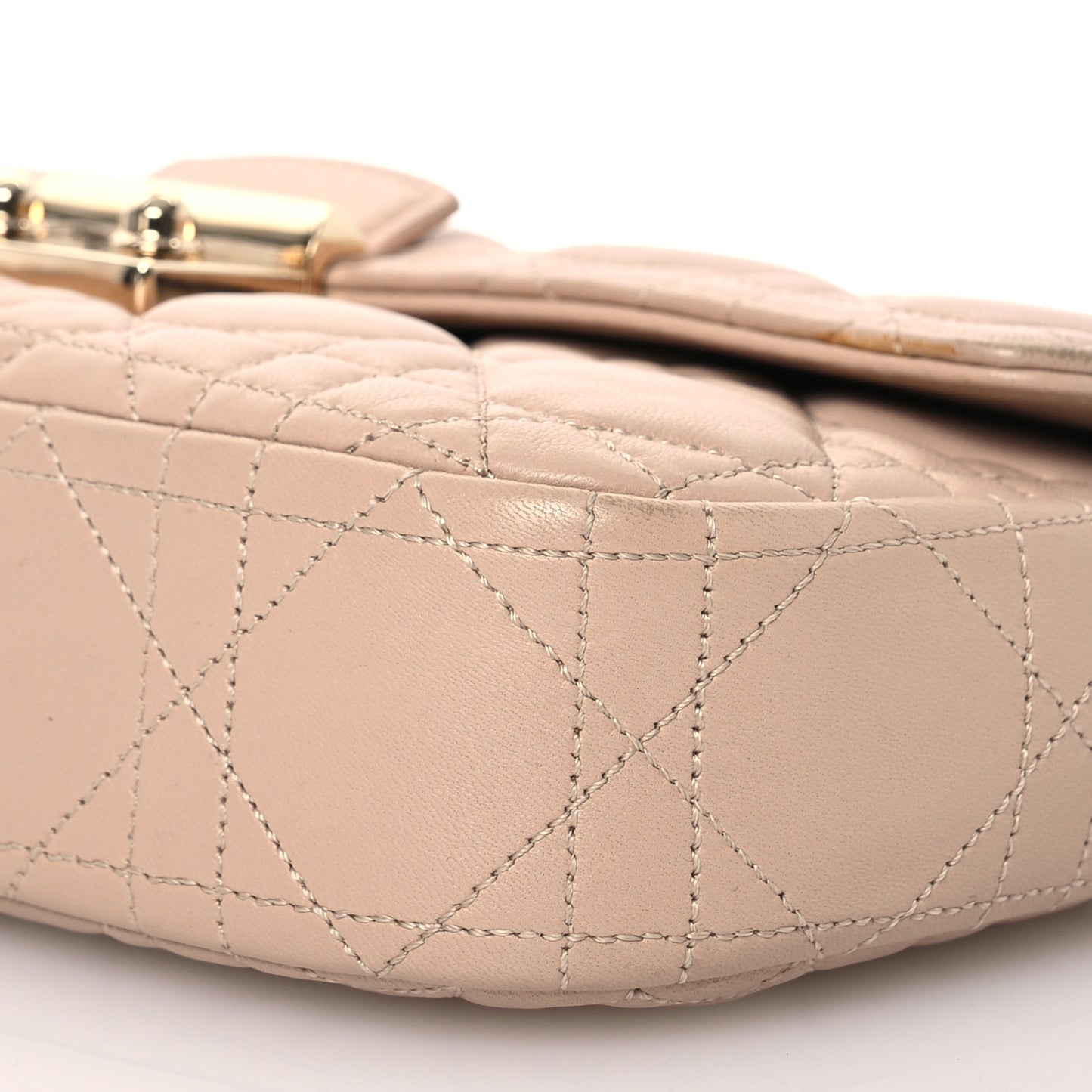 Lambskin Cannage Miss Dior Promenade Pouch Beige