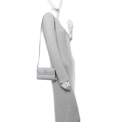 Hermes Metallic Chevre Chamkilight Kelly Wallet To Go Argent 2 of 11